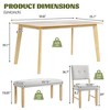6 Piece Dining Table Set with Bench and Upholstered Chairs, Rectangular Wood Table Set for 6, Kitchen & Dining Room Furniture, Easy Assembly - 4 of 4
