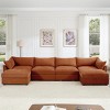 Modular Chenille Sectional Sofa with Under-Seat Storage Drawers and 2 Ottomans, U-Shaped Oversized 4-Seat Sofa for Living Room–The Pop Home - 2 of 4