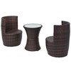 vidaXL Patio Bistro Set 3 Piece Patio Round Table Set Conversation Set Rattan - Brown - 4 of 4