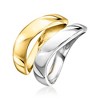 Pure Collection by Ross-Simons 18kt Gold Vermeil and Sterling Silver Jewelry Set: 2 Wavy Rings - 3 of 4