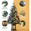 3FT Pre-Lit Artificial Christmas Tree Tabletop with 78 Warm White Lights, Flocked Potted Christmas Tree, Battery Operated, for Front Door, Porch - 4 of 4