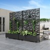 PexFix 72 in. x 47 in. Outdoor Metal Trellis with Planter Box in Street Pattern in Black - 2 of 4