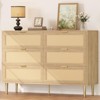 6-Drawer Rattan Dresser for Bedroom, Wide Double Dresser Chest of Drawers with Large Tabletop and Anti-Tip Design for Bedroom and Living Room - 2 of 4