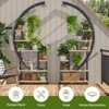 Bestier 65’’ Round Shaped Plant Stand with Grow Lights & Wheels, 6-Tier Tall Metal Plant Shelf Display Shelf with Hanging Hooks - 4 of 4