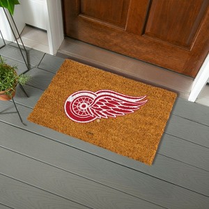EvergreenNHLDetroit Red Wings Logo Natural Coir 28 x 16 Inches Indoor Outdoor Doormat - 1 of 4
