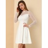 Allegra K Women's Heart Mesh Sheer Long Sleeve Gothic Cocktail Skater Party Dress - 2 of 4