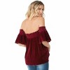 Women's Silk Velvet Off Shoulder Smocked Blouse - HALE BOB - 3 of 3