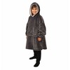 THE COMFY Original Jr Kids Oversized Microfiber Sherpa Wearable Blanket w/Plush Hood, Large Pocket, & Ribbed Sleeve Cuffs, 1 Size Fits All, Charcoal - image 2 of 3
