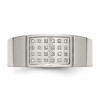 Chisel Stainless Steel Polished 1/10 Carat Diamond 9.5mm Band Ring - 4 of 4