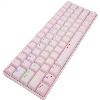 Mechanical Keyboard Wired, Luminous Hot Plug Blue Axis Key Wire Separation Keyboard (Pink)