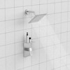 Sevobal Shower Faucets Shower Faucet with Storage Rack 8" Rain Shower Head Shower Decoration Kit Shower Faucet Set, Silver, 16.34"*10.04"*4.72" - 3 of 4