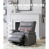 27" Oversized Recliner with Heat & Massage – 360° Swivel & Manual Rocking, Remote Control for Living Room, Bedroom - 3 of 4