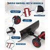 TackView Snow Shovel with Wheels, Heavy Duty Double Rod Wheeled Snow Pusher with Metal Blade, for Driveway Sidewalk Yard - 3 of 4