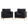 Lyngins Boucle Accent Chairs with 2 Bolster Pillows,Upholstered Arm Chairs with Natural Wood Legs for Living Room,Bedroom - 4 of 4