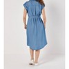 Women's Denim Turn Up High Low Shirt Dress - APRICOT - 3 of 4