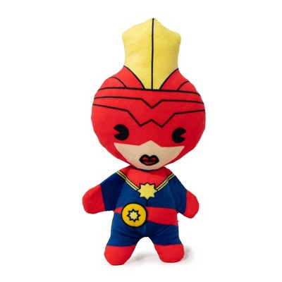 Buckle-Down Dog Toy Squeaker Plush - Marvel Comics Kawaii Captain Marvel Standing Pose