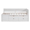 TIRAMISUBEST Twin/Full Size L-Shaped Daybed with 4 Storage Drawers and Shelves, Solid Wood Daybed Frame Sofa Bed with Slats Support - 4 of 4