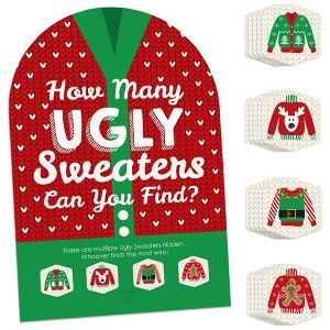 Big Dot of Happiness Ugly Sweater - Holiday and Christmas Party Scavenger Hunt - 1 Stand and 48 Game Pieces - Hide and Find Game - 1 of 4