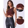 INSPIRE CHIC Women's Party Glitter Cut-Out Front Sleeveless Crop Tank Top - 3 of 4