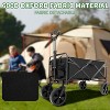 DOMETOUR Collapsible Wagon Cart with Wider Wheels & Auto-Rebound Handle - Heavy-Duty, Utility Grocery Shopping Cart for Camping, Beach & Gardening - 3 of 4