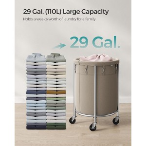 Laundry Hamper with Wheels Round Rolling Laundry Sorter Laundry Cart with Removable Bag - 1 of 4