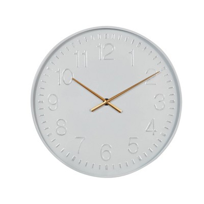 24x24 Metal Round Wall Clock White Olivia May Contemporary   GUEST E157489d 7b6e 40f3 9930 13a2abf27b95