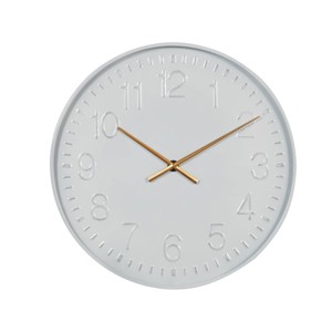 24"x24" Metal Round Wall Clock White - Olivia & May: Contemporary Indoor Decorative Analog Display - 1 of 4