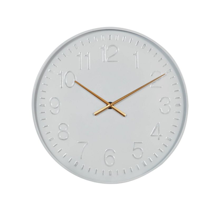 24&#34;x24&#34; Metal Round Wall Clock White - Olivia &#38; May, 1 of 8