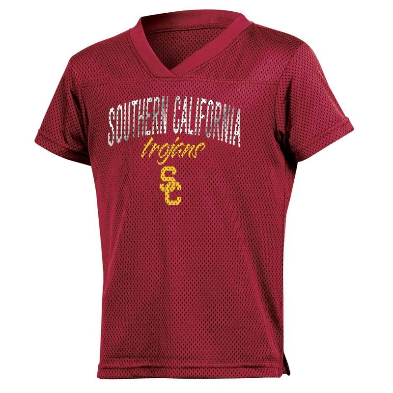 NCAA USC Trojans Girls&#39; Mesh T-Shirt Jersey, 1 of 4