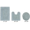 Edge Bath Rug 100% Premium Cotton Ultra-Soft Water Absorbent Tufted Solid Reversible 3 Piece Bathroom Rug Set for Machine Washable Bathmat - 2 of 4