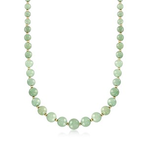 Ross-Simons 6-12mm Green Jade Bead Necklace With 14kt Yellow Gold - 1 of 3