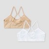 Girls' Solid 2pk Seamless Bra - art class™ White M