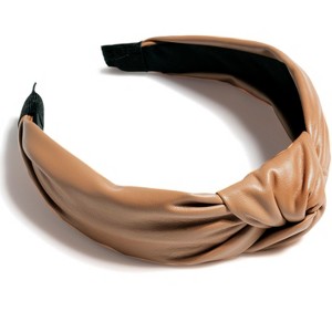 Shiraleah Knotted Faux Leather Headband-Tan - 1 of 3