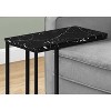 Monarch Specialties Accent Table C-Shaped End Side Snack Living Room Bedroom Metal Laminate Black Marble Look Contemporary Modern - 3 of 4