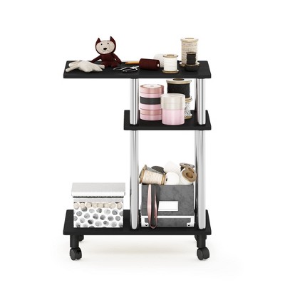 Americano and Stainless Steel U Shape Sofa Side Table with Casters