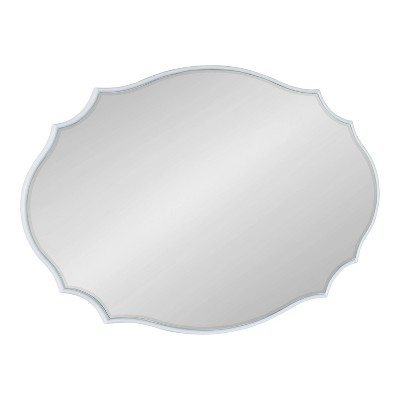  24" x 36" Leanna Scalloped Oval Decorative Wall Mirror - Kate & Laurel All Things Decor