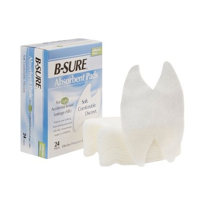 B-Sure® Absorbent Pads For Light Accidental Bowel Leakage 24ct.