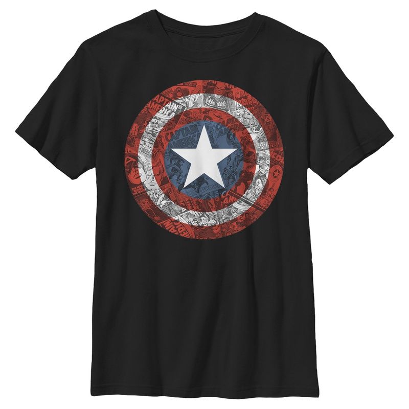 Boy's Marvel Captain America Shield Comic Print T-Shirt, 1 of 5