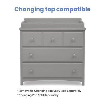 Grey 3-Drawer Nursery Dresser with Interlocking System