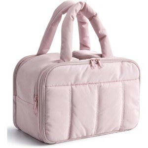 Travel Toiletry Bag, Puffy Large Toiletry Bag for Women, Lightweight Cosmetic Makeup Bag Organizer with Handle - 1 of 4