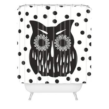Garima Dhawan Vintage Black Owl Shower Curtain Black - Deny Designs