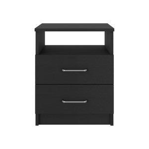 NicBex 19.9 inch High Nightstand with 2 Drawers,Modern Side Table with Open Top Shelves,Bedside Table for Bedroom,Living Room,Black/Gray/White - 1 of 4