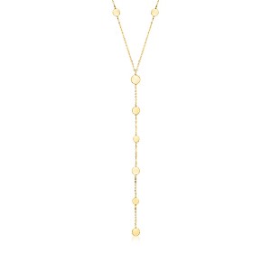 Ross-Simons Italian 10kt Yellow Gold Disc Station Y-Necklace Size 18 - 1 of 3