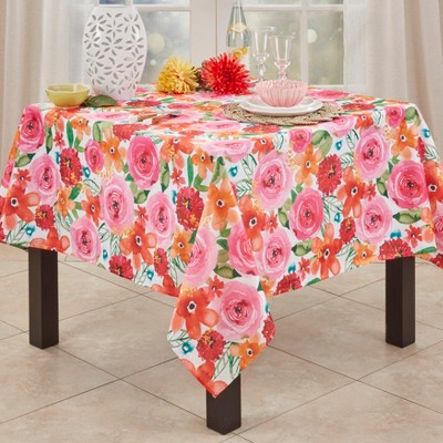 Santa Monica Floral Square Fabric Tablecloth