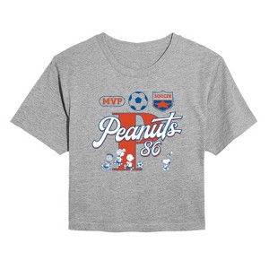 Women's - Peanuts - Soccer Jersey Cropped Graphic T-Shirt - 1 of 4
