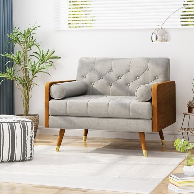 NicBex Mid-Century Modern Accent Chair, Button-Tufted Diamond Stitching with Bolster Pillows for Living Room & Bedroom Chair