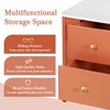 Whisen Modern Minimalist Nightstand with 2 Storage Drawer, Golden Metal Handles and Legs, Unique Textured Design - 2 of 4