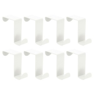 Unique Bargains Stainless Steel Reversible Uasge S-Shaped Over Door Double Hooks 8 Pcs - 1 of 4