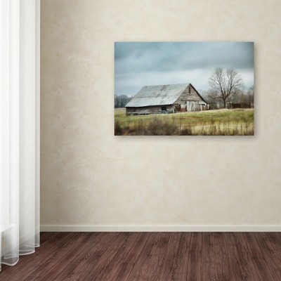 Gray Barn Landscape Canvas Art for Nursery
