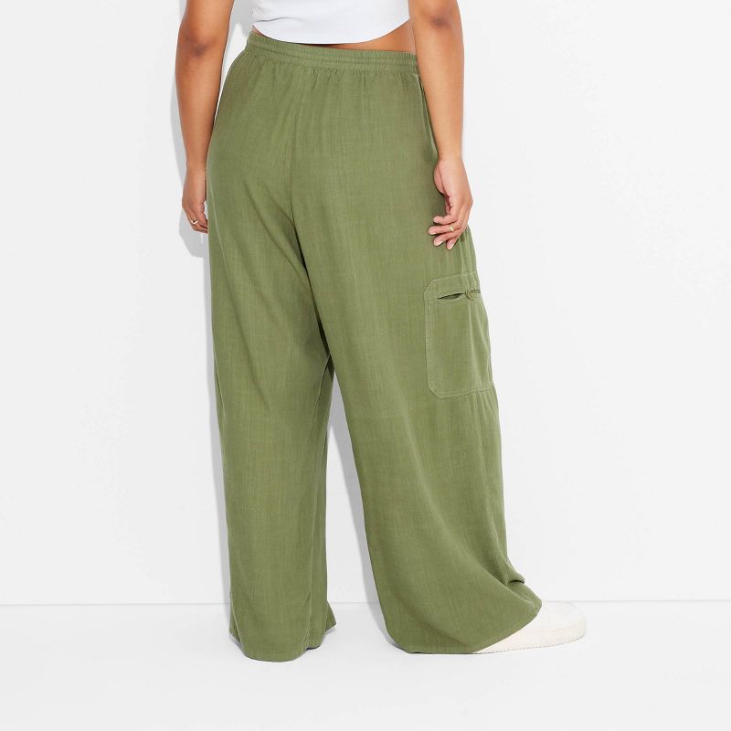 Women's Mid-Rise Wide Leg Vacation Cargo Pants - Wild Fable™, 4 of 6